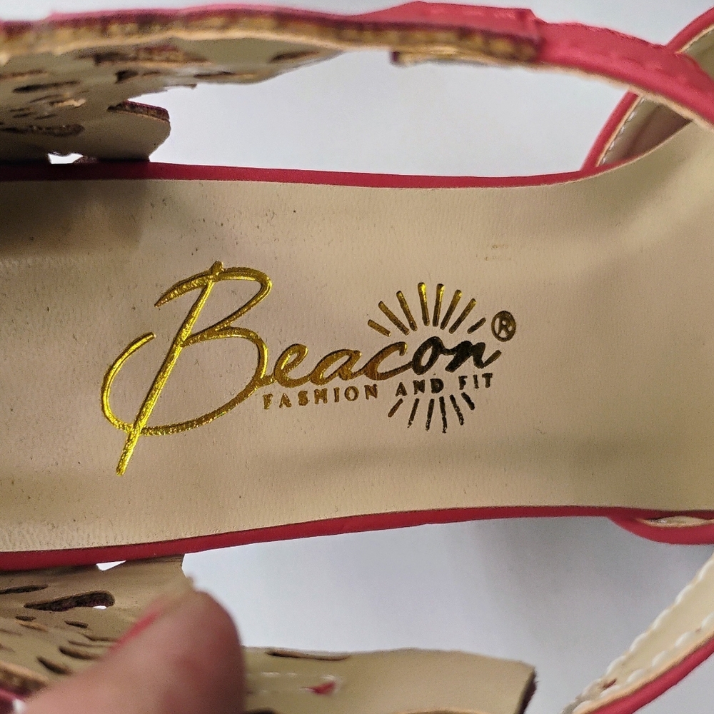 Beacon Red Stiletto Strappy Heels 3.75" Women's Sz 7 M Pointed Toe NOWT - Picture 4 of 14